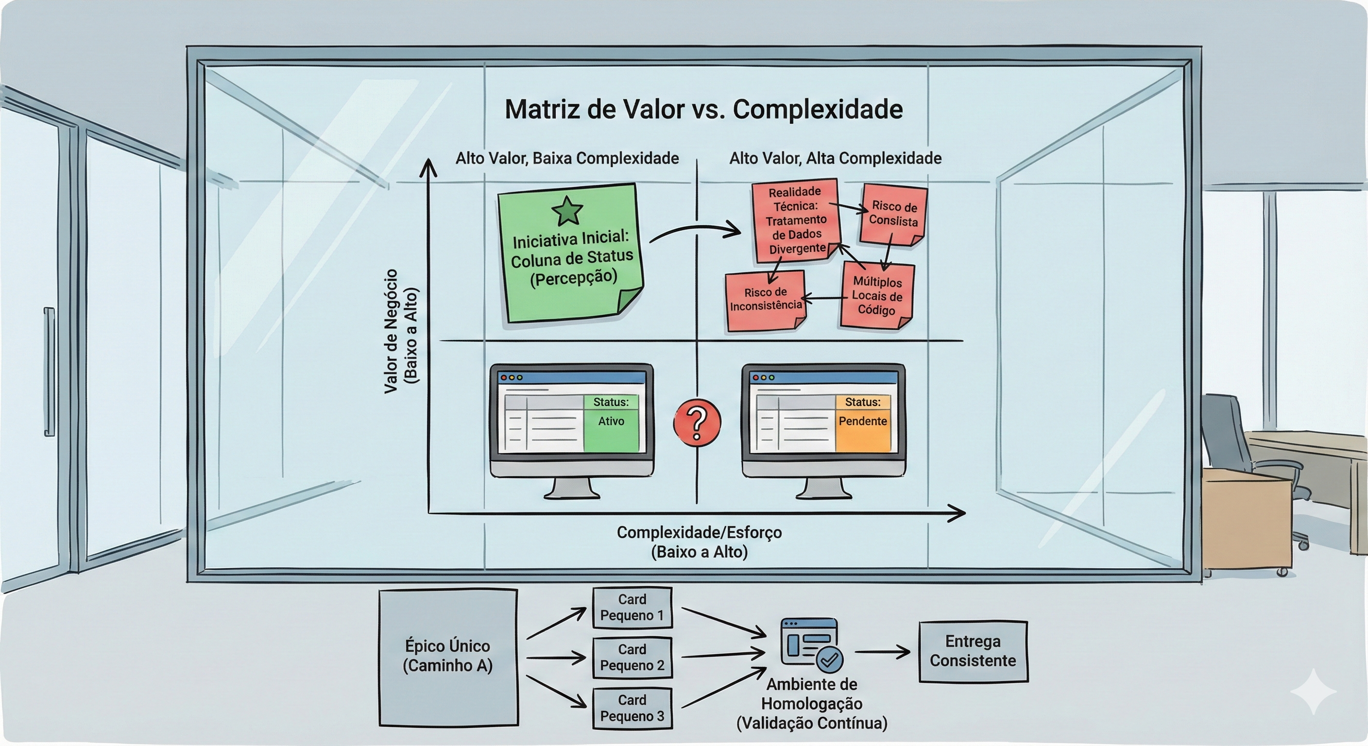 imagem ilustrativa do framework value x complexity aplicado à experiência relatada no post
