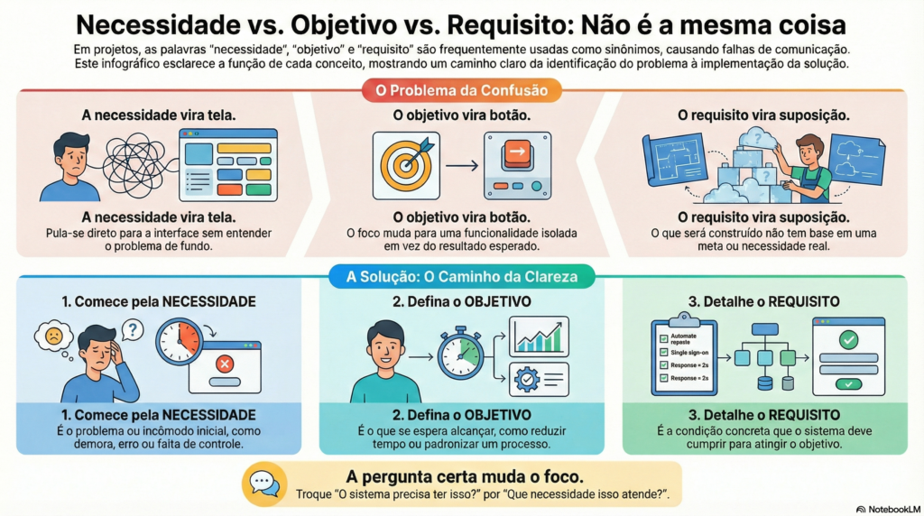 Necessidade, objetivo e requisito
